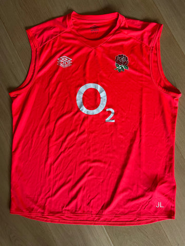 Joe Launchbury - England Rugby Gym Vest  [Coral]