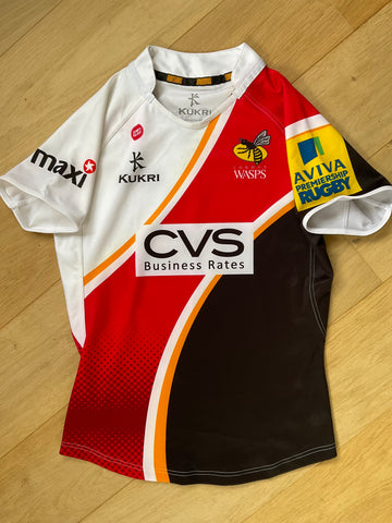 London Wasps Rugby Match Shirt [Black, Gold, White & Red]