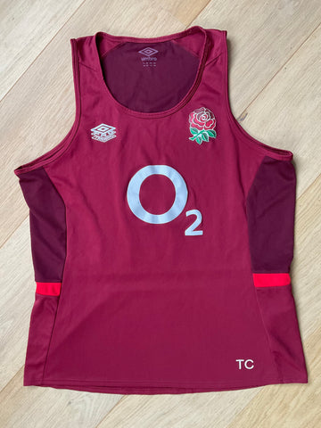 Tom Curry - England Rugby Gym Vest [Maroon & Red]
