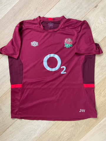 Tom Curry - England Rugby Gym T-Shirt [Maroon & Red]