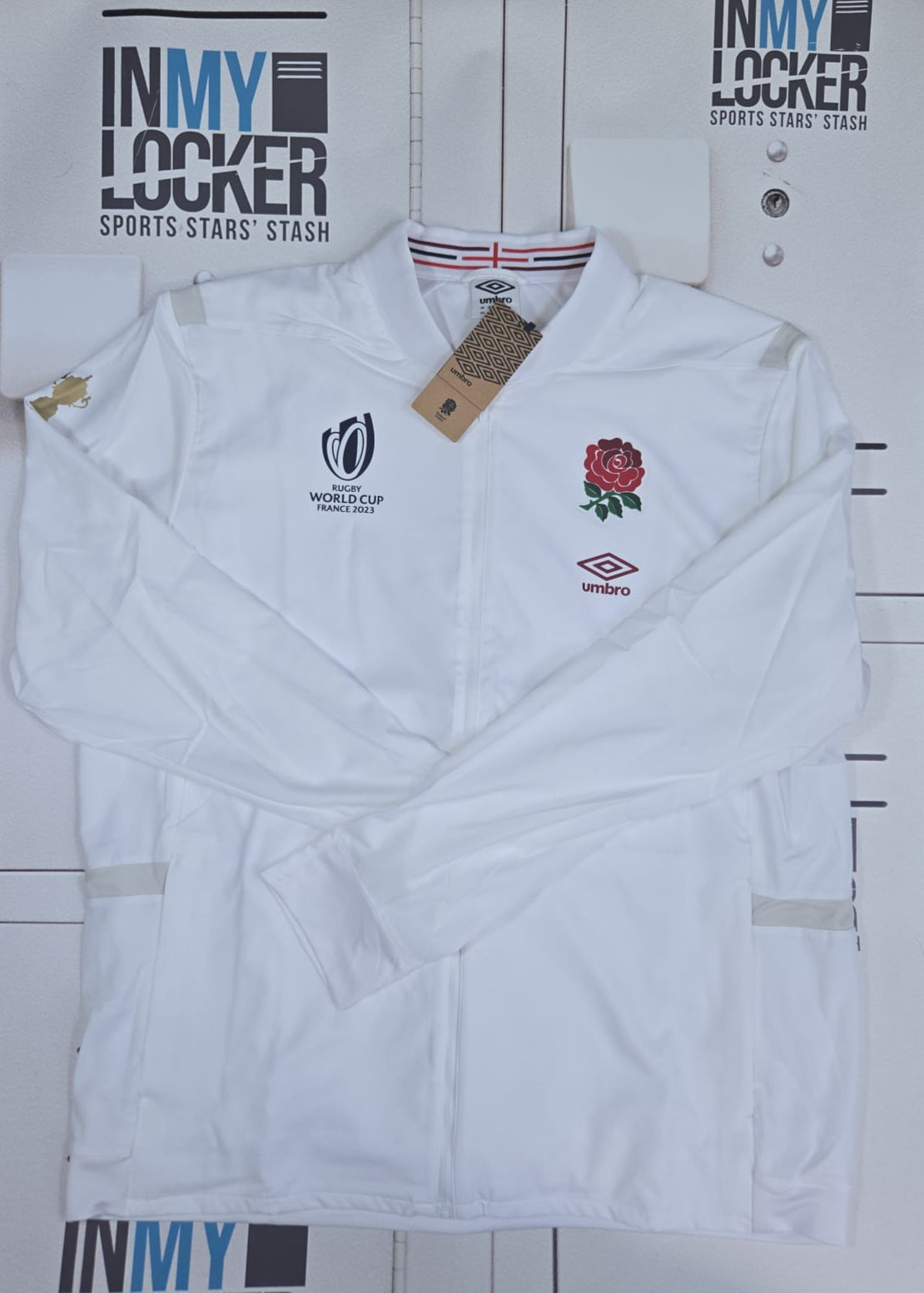 England Anthem Jacket Rugby World Cup 2023 (White with Red Rose)