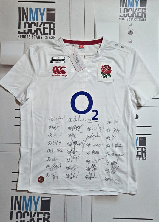 England Rugby - 2017 Squad Signed Shirt (164) [White]