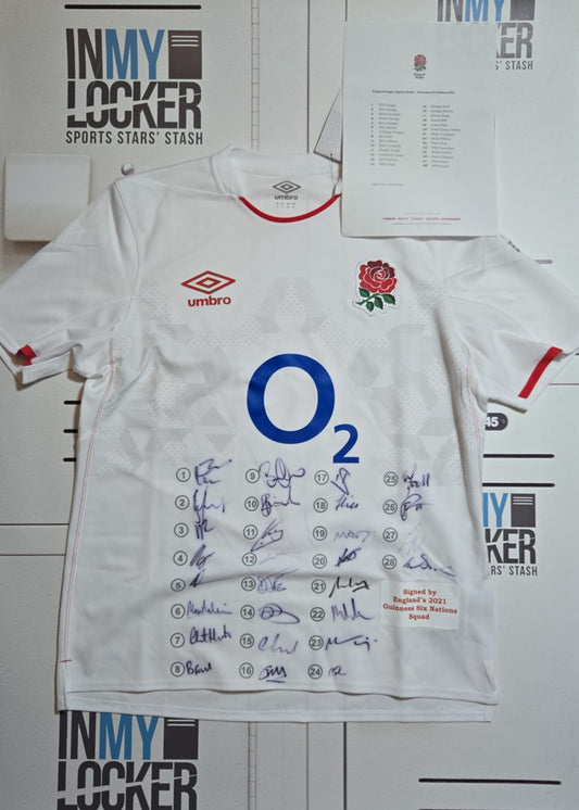 England Rugby - 2020/21 Six Nations Squad Signed Shirt (266) [White]