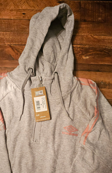 Women's Diamond Taped 1/2 Zip Hoodie (Grey Marl / Rosette)