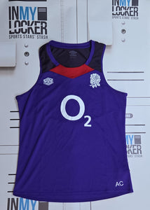 Alex Coles - England Rugby Initialled Gym Vest [Purple & Red]