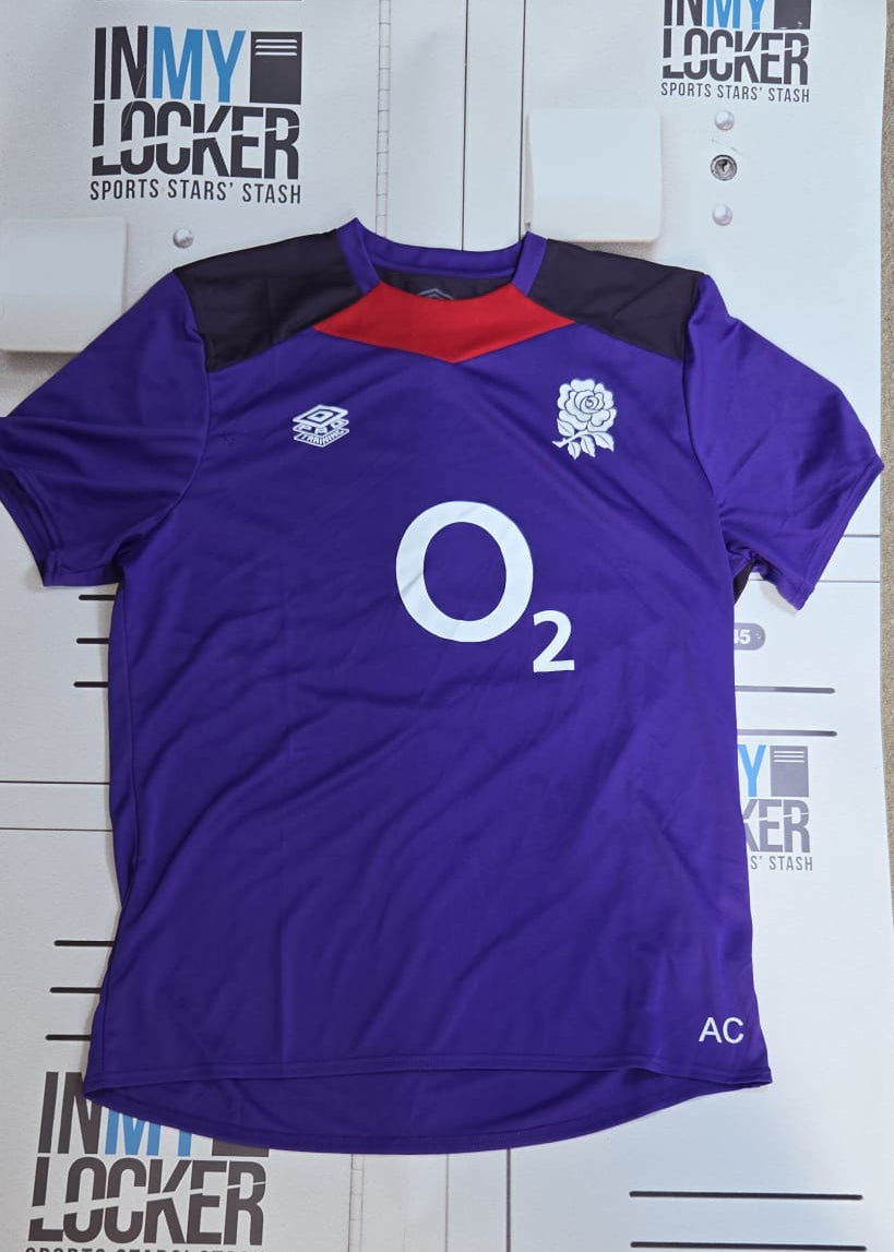Alex Coles - England Rugby Initialled Gym Shirt [Purple & Red]