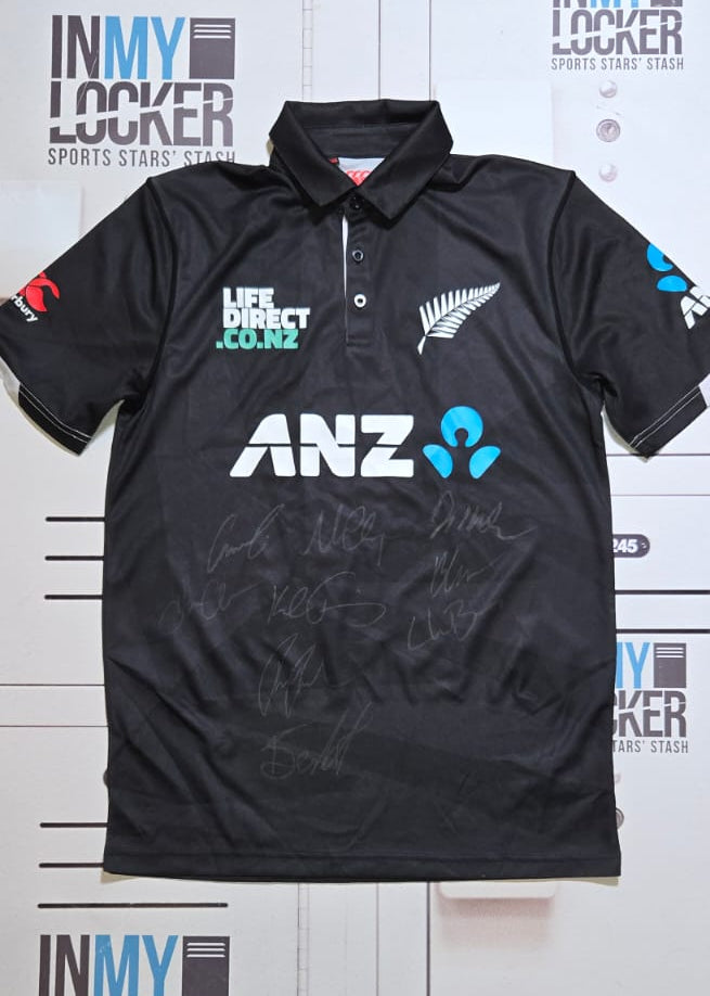 Signed Replica Black Caps New Zealand T20 Shirt [Black]