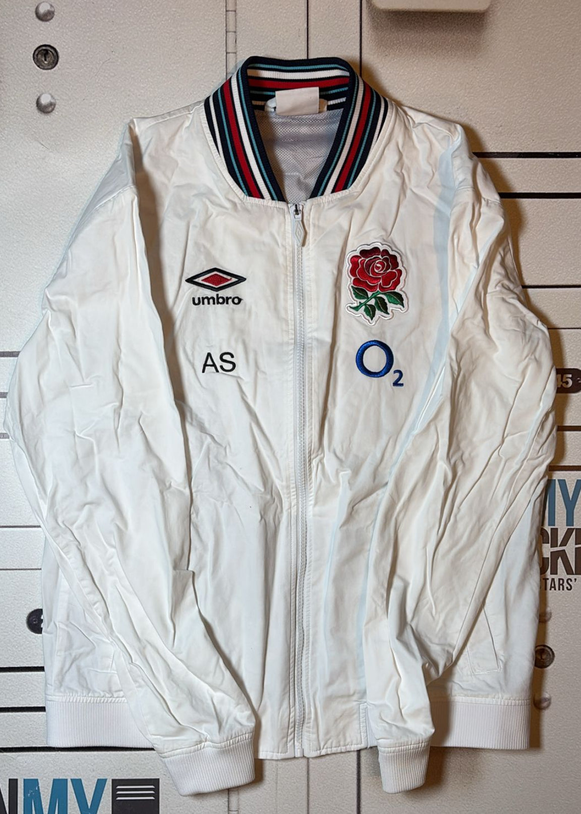England Rugby 2024/25 Women's Presentation Jacket Initialled AS [White with Red Rose]