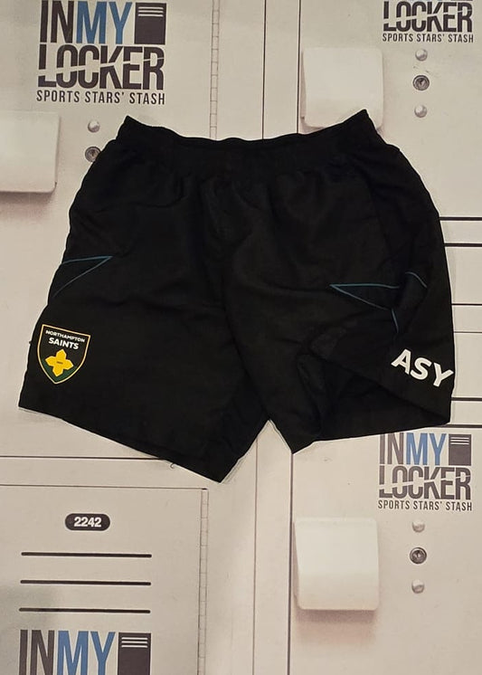 Angus Scott-Young - Northampton Saints Initialled 25/26 Season Gym Shorts [Black]
