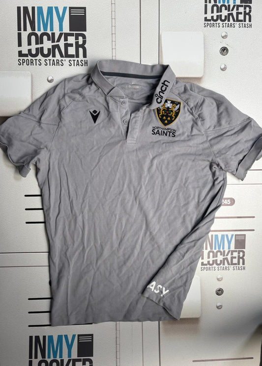 Angus Scott-Young - Northampton Saints Initialled Polo Shirt [Grey]