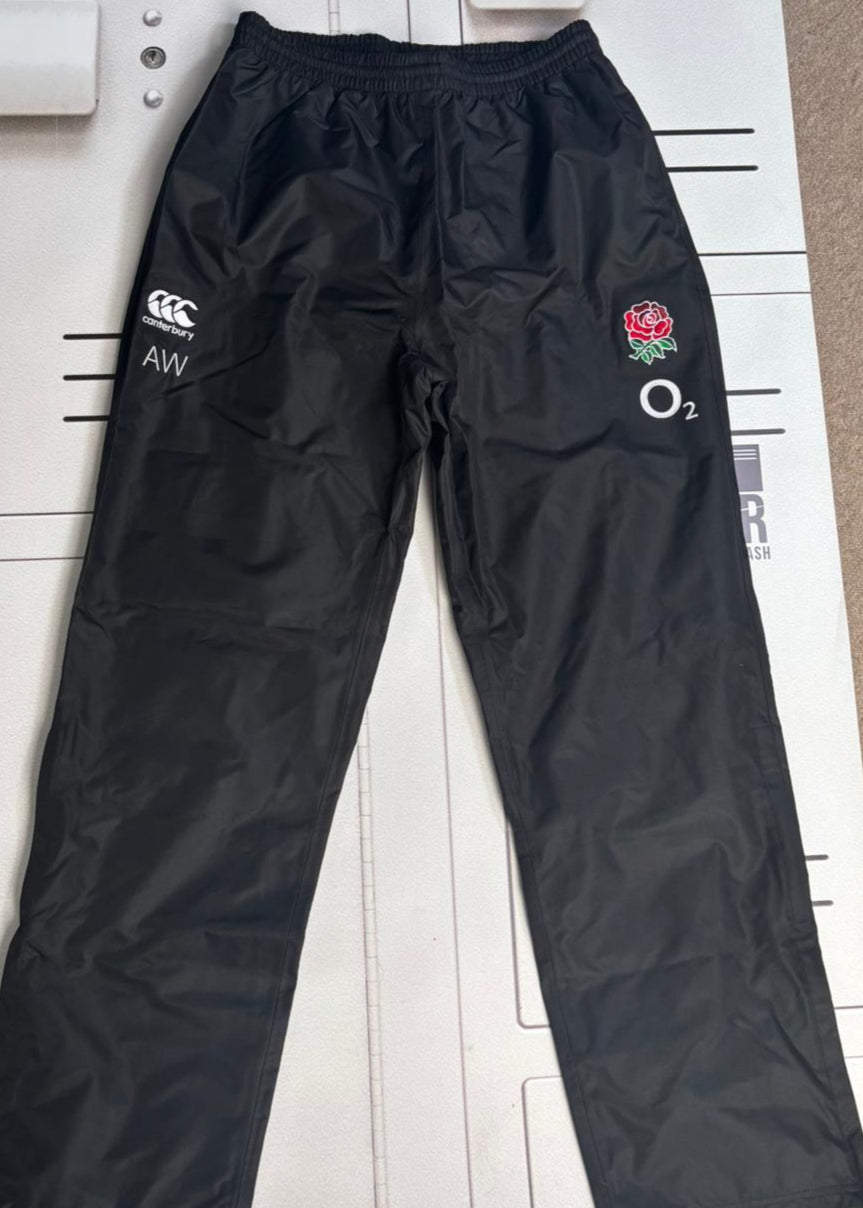 Anthony Watson - England Rugby Initialled Waterproof Training Joggers [Black]