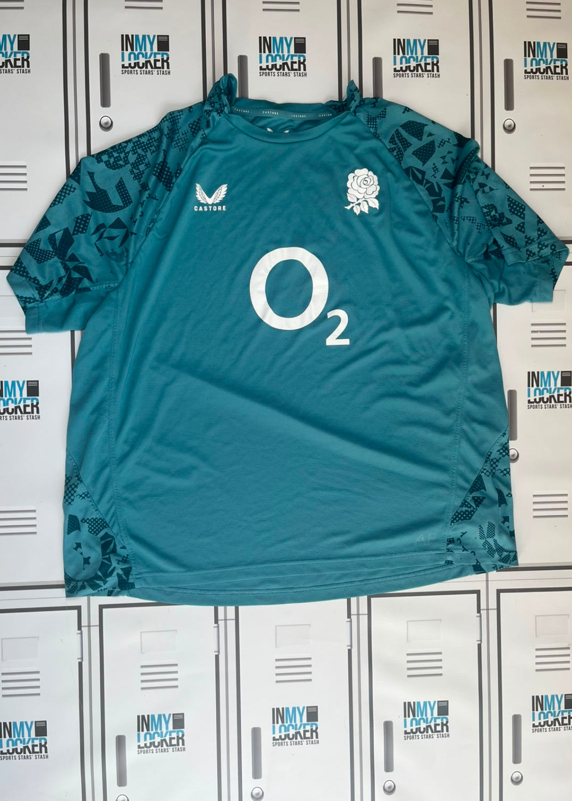 Afo Fasogbon - England Rugby Castore Gym T-Shirt Initialled AF [Blue]