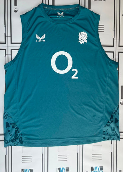 Afo Fasogbon - England Rugby Castore Gym Vest Initialled AF [Blue]