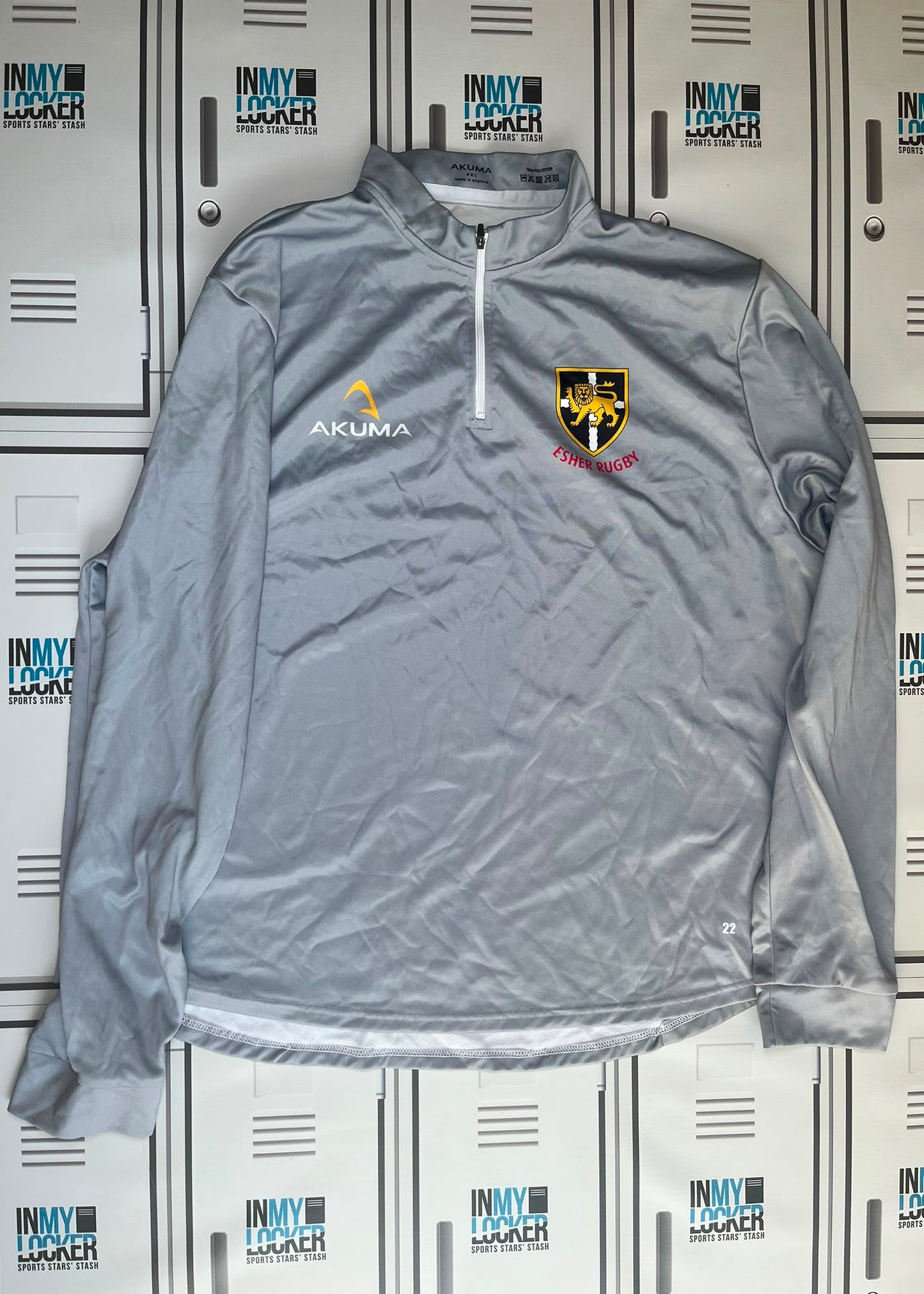 Afo Fasogbon - Esher Rugby Akuma 1/4 Zip Jacket Numbered 22 [Grey]