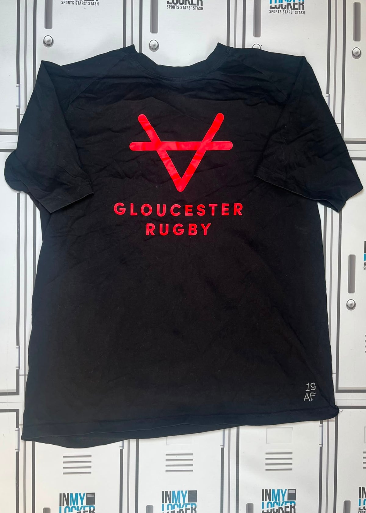 Afo Fasogbon - Gloucester Rugby Oxen Leisure T-Shirt Initialled AF and Numbered 19 [Black]