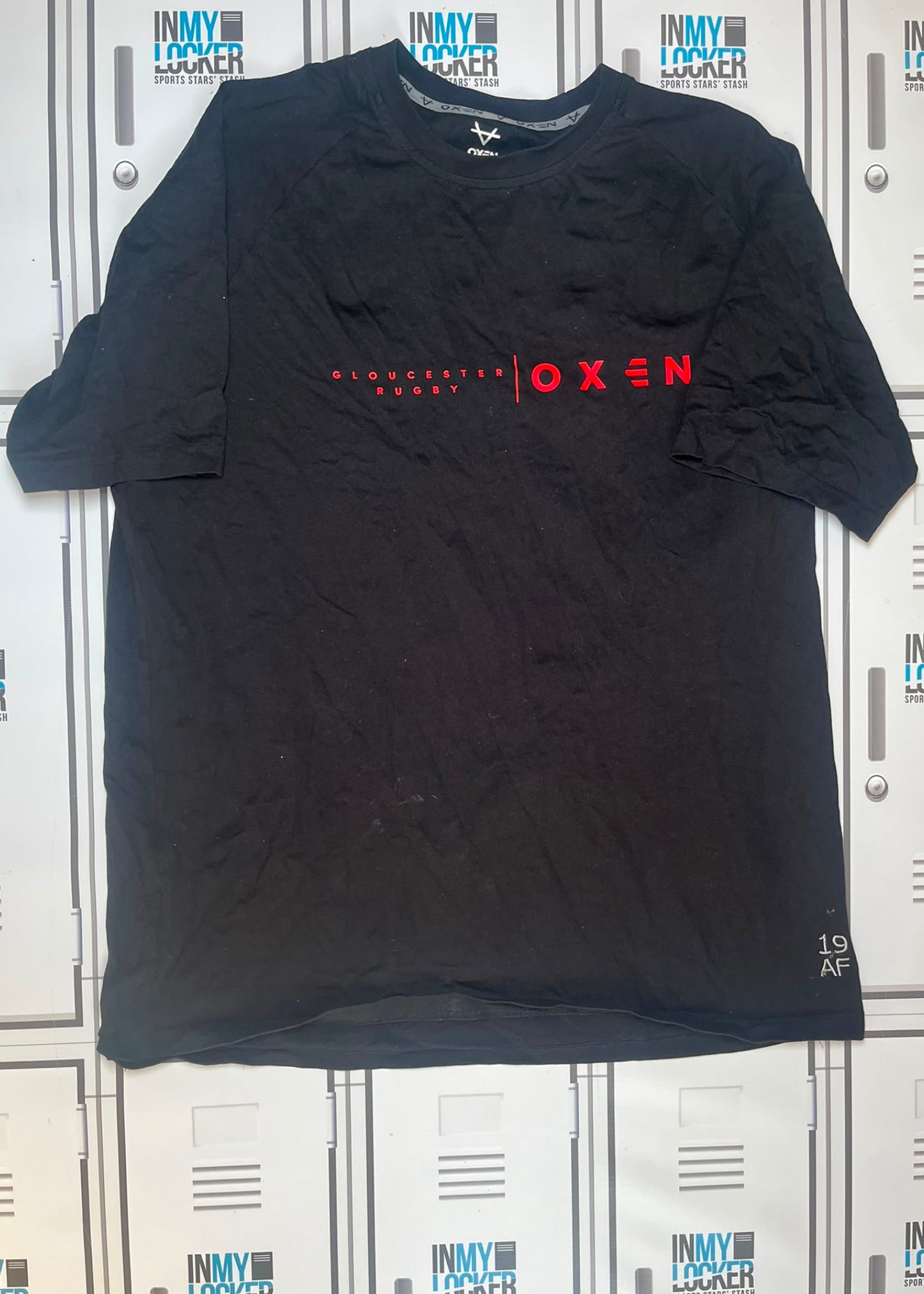 Afo Fasogbon - Gloucester Rugby Oxen Leisure T-Shirt Initialled AF and Numbered 19 [Black]