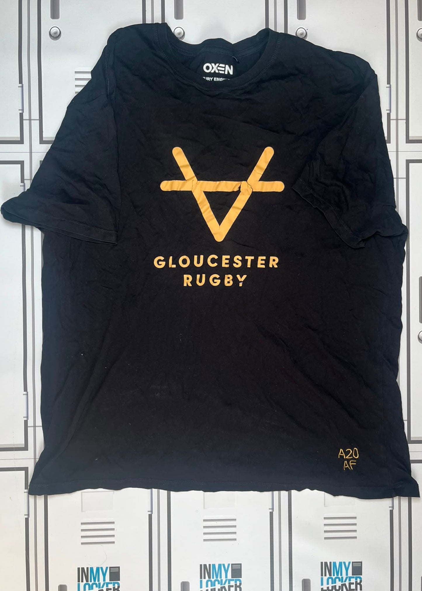Afo Fasogbon - Gloucester Rugby Oxen Leisure T-Shirt Initialled AF and Numbered A20 [Black]