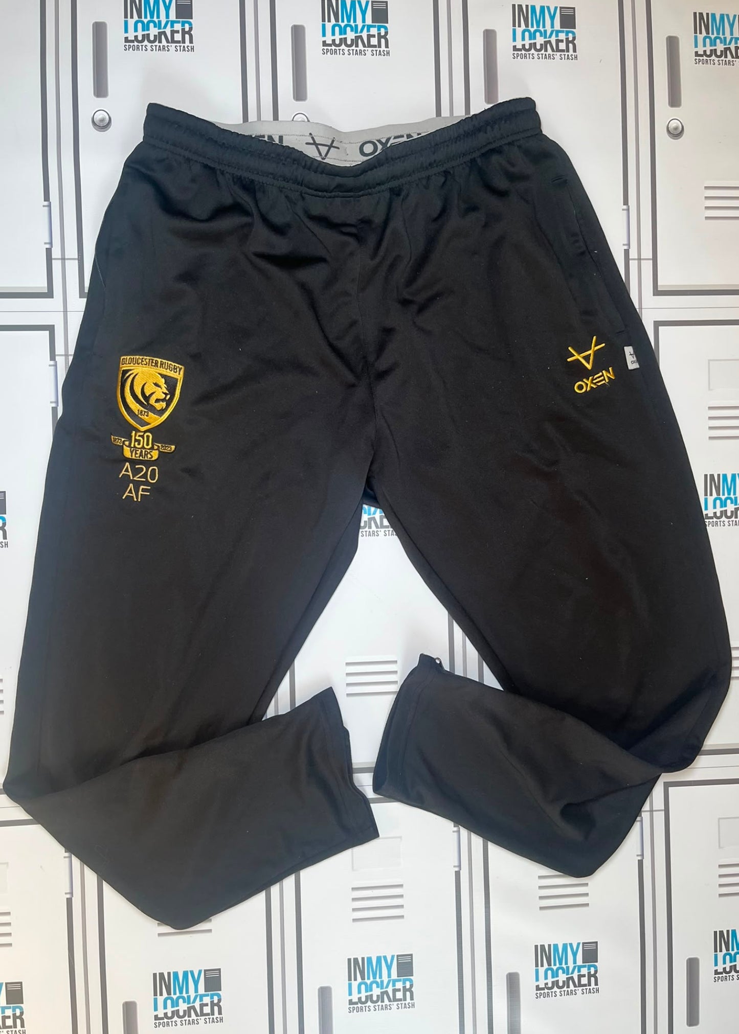 Afo Fasogbon - Gloucester Rugby Oxen Training Bottoms Initialled AF and Numbered A20 [Black]