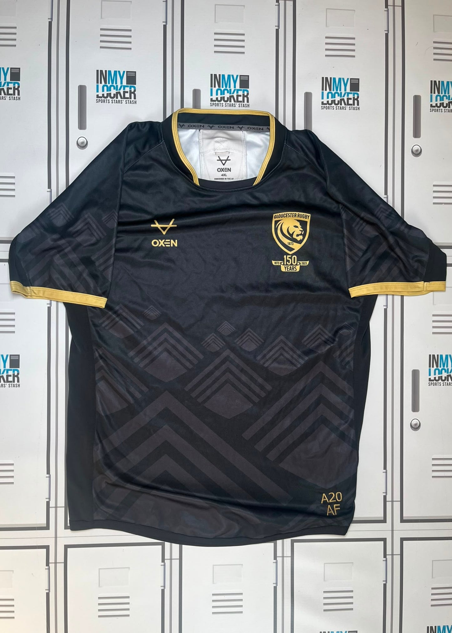 Afo Fasogbon - Gloucester Rugby Oxen Training Shirt Initialled AF and Numbered A20 [Black]