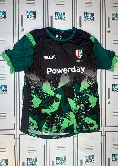 Afo Fasogbon - London Irish BLK Gym T-Shirt Numbered 19 [Black and Green]