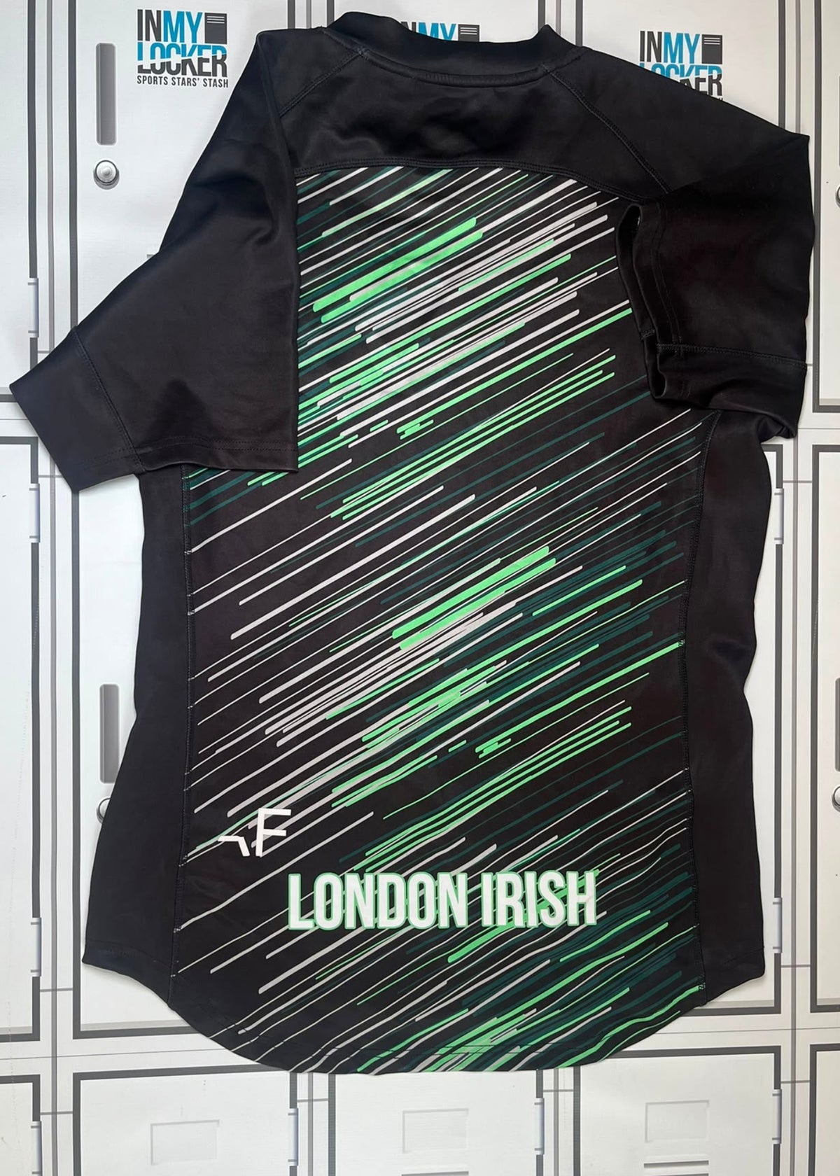 Afo Fasogbon - London Irish BLK Training Shirt Initialled AF [Black and Green]