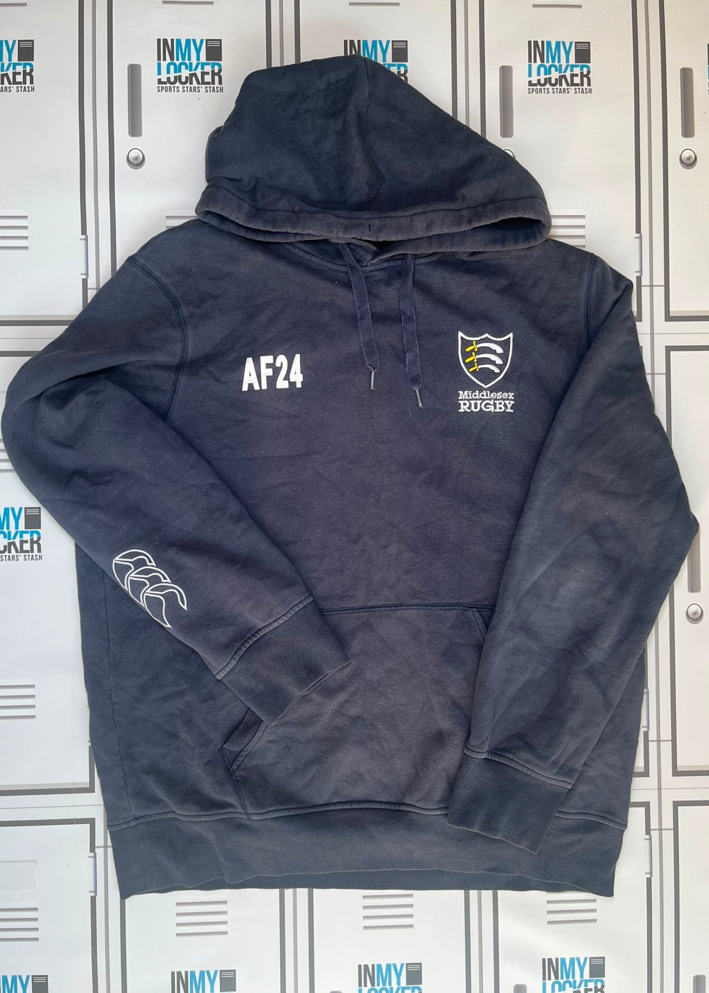 Afo Fasogbon - Middlesex Rugby Canterbury Leisure Hoodie Initialled AF and Numbered 24 [Navy]