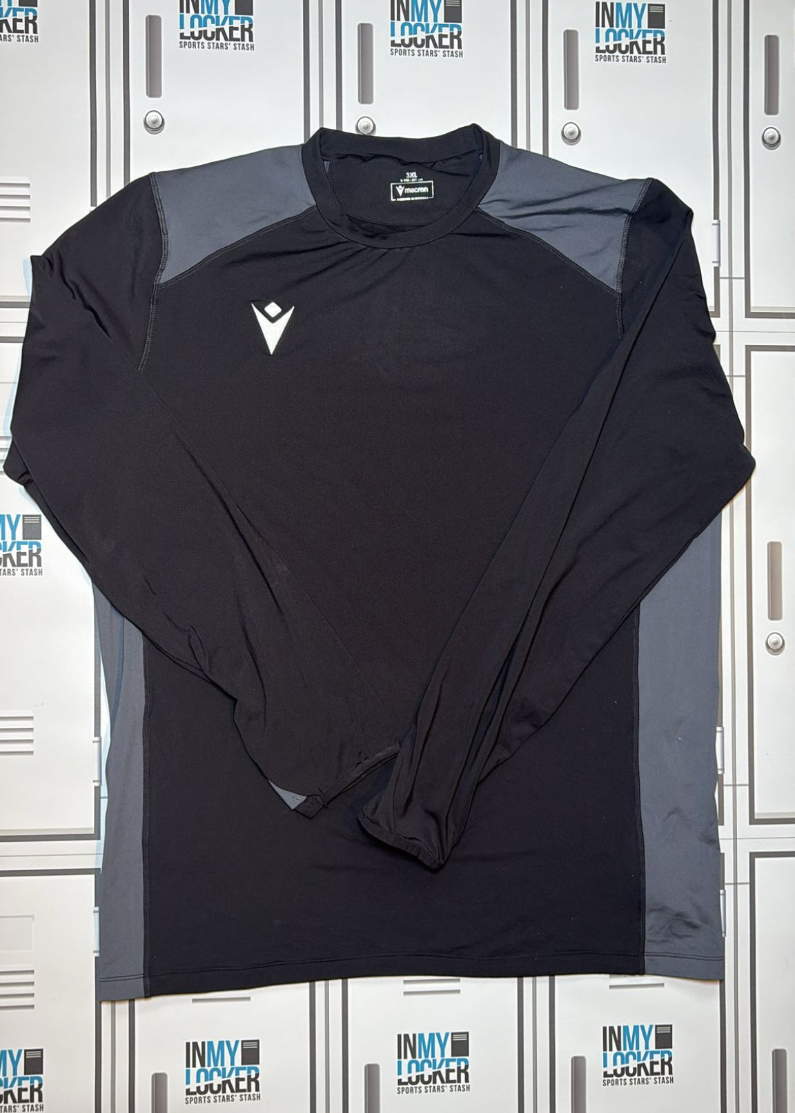 Angus Scott Young - Macron Long Sleeve Training Top [Black and Grey]