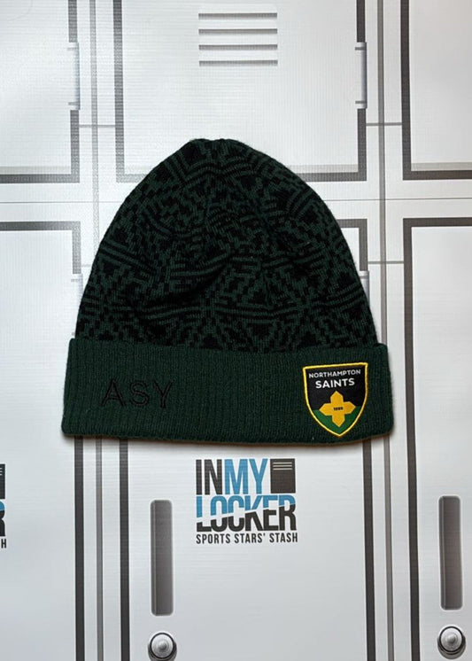 Angus Scott Young - Northampton Saints Beanie Hat Initialled ASY [Green]