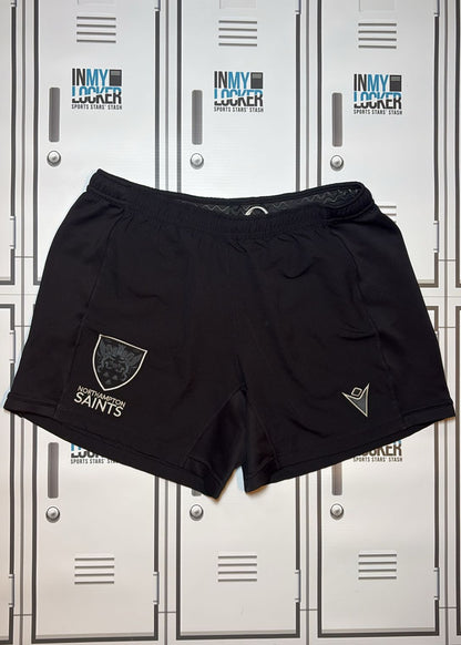 Angus Scott Young - Northampton Saints Macron Training Shorts Initialled ASY [Black]