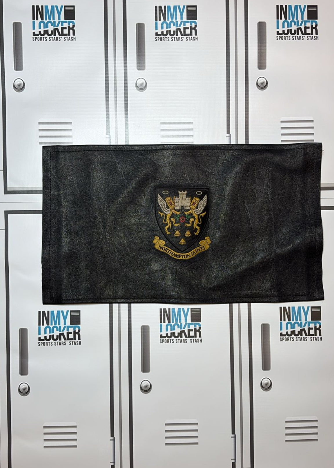 Angus Scott Young - Northampton Saints Velcro Club Badge on Faux Leather [Black]