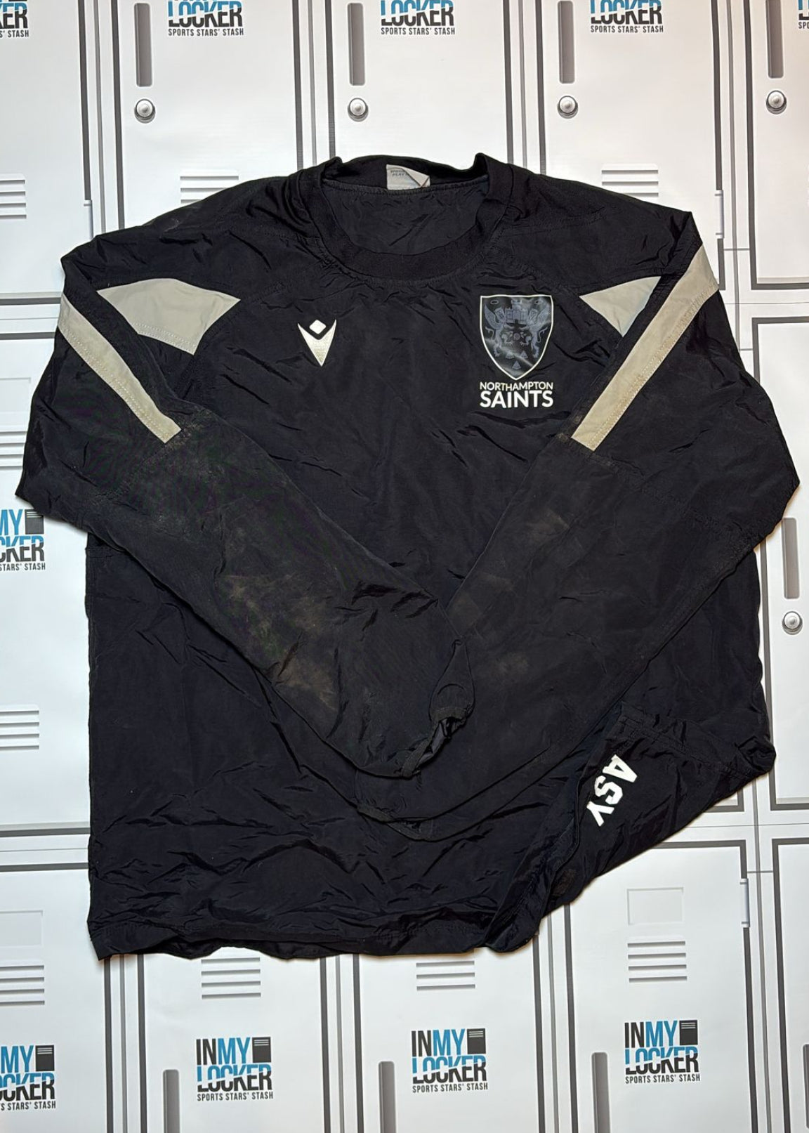 Angus Scott Young - Northampton Saints Waterproof Training Top Initalled ASY[Black]