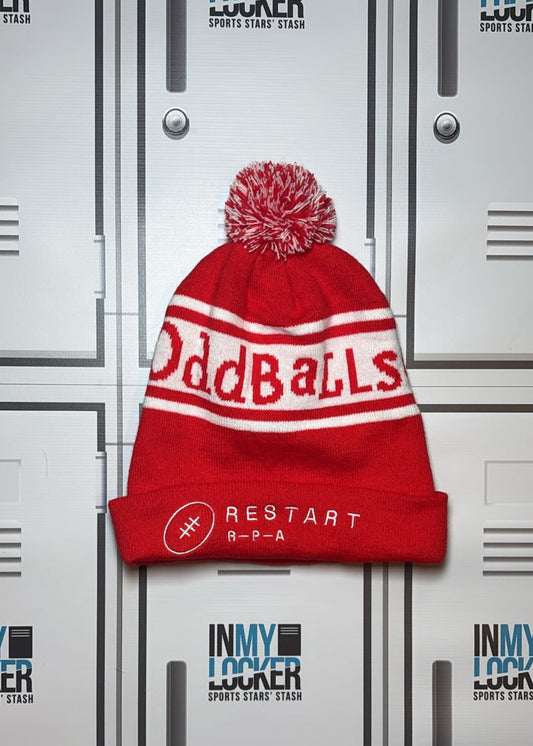 Angus Scott Young - Oddballs Restart Bobble Hat [Red and White]