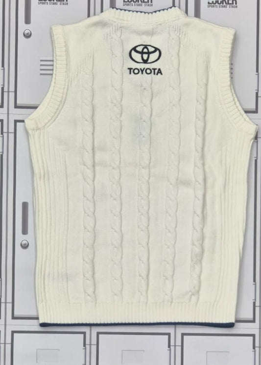 Asa Tribe - England Cricket Castore Knitted Sleeveless Playing Jumper [White]