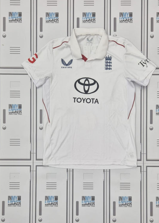 Asa Tribe - England Cricket Castore Playing Shirt Named Tribe and Numbered 46 [White]