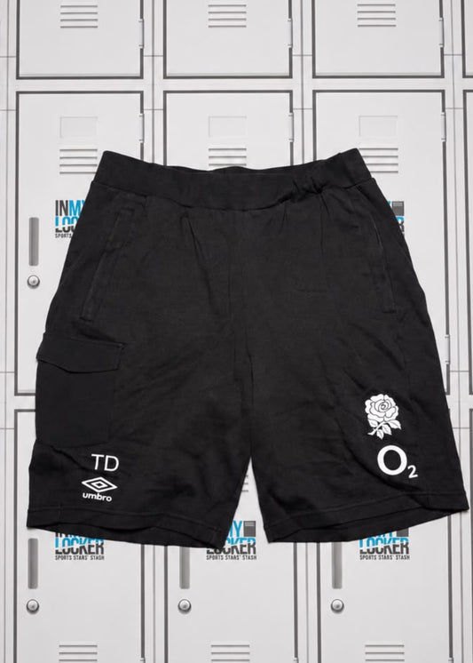 Theo Dan - England Rugby Umbro Leisure Shorts Initialled TD [Black]