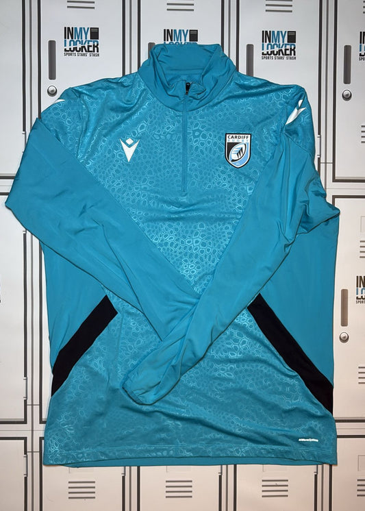 Ben Donnell - Macron Cardiff Rugby 1/4 Zip Training Top [Light Blue]