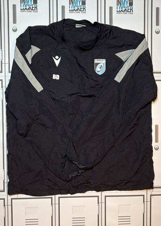 Ben Donnell - Macron Cardiff Rugby Contact Drill Top Initialled BD [Black]