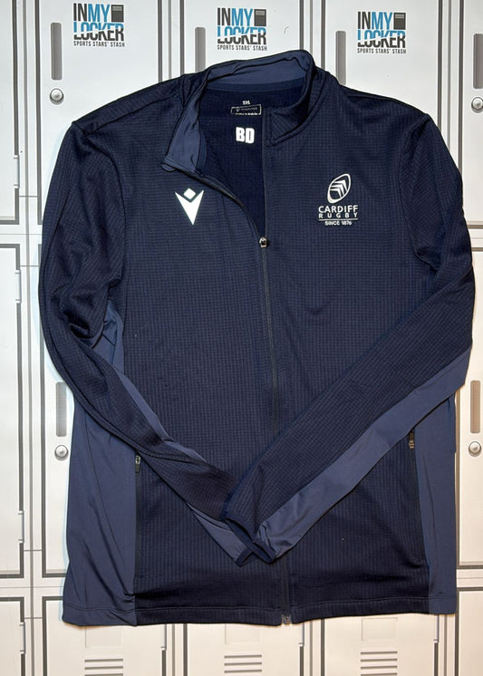 Ben Donnell - Macron Cardiff Rugby Fleece Lined Training Jacket Initialled BD [Navy]