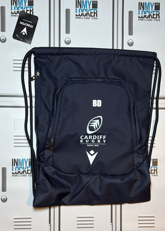 Ben Donnell - Macron Cardiff Rugby Gym Bag Initialled BD [Navy]