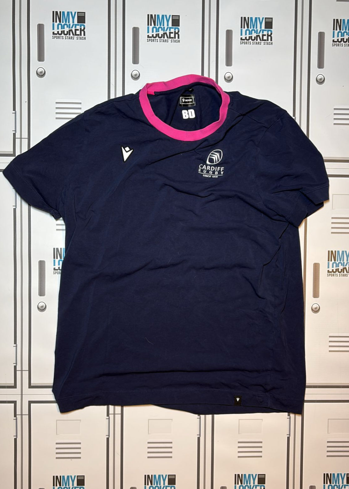 Ben Donell - Macron Cardiff Rugby Leisure T-Shirt Initialled BD [Navy]