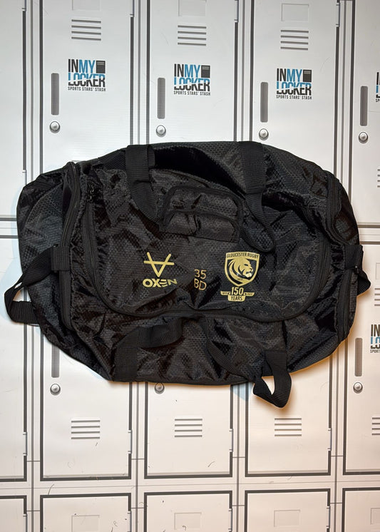 Ben Donnell - Oxen Gloucester Rugby Medium Kit Bag Initialled BD [Black and Gold]