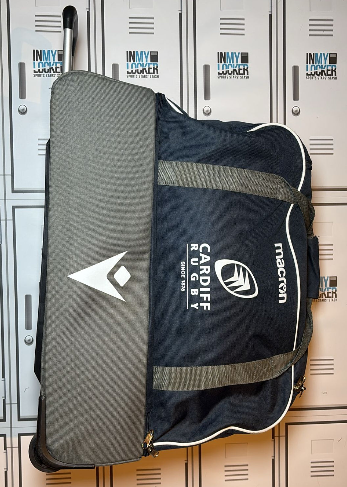 Ben Donnell - Macron Cardiff Rugby Medium Wheeled Holdall Initialled BD [Navy]