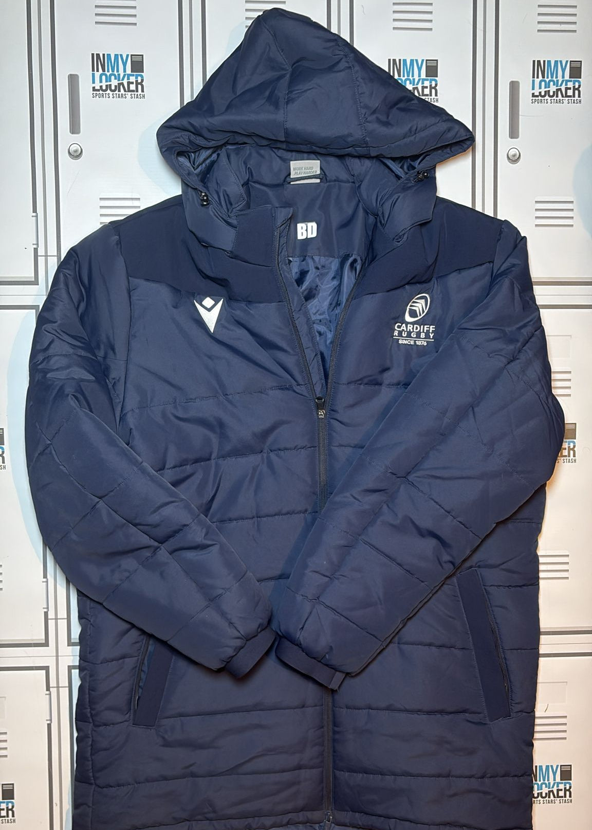 Ben Donnell - Macron Cardiff Rugby Padded Coat Initialled BD [Navy]