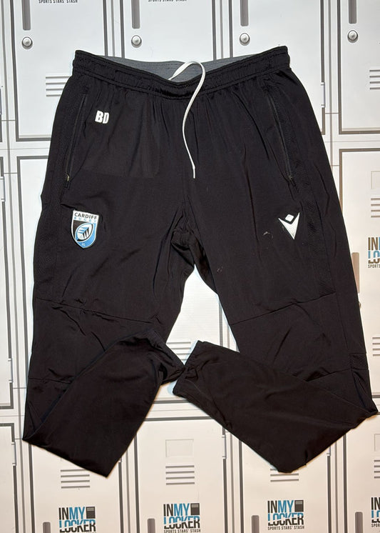 Ben Donnell - Macron Cardiff Rugby Training Joggers Initialled BD [Black]