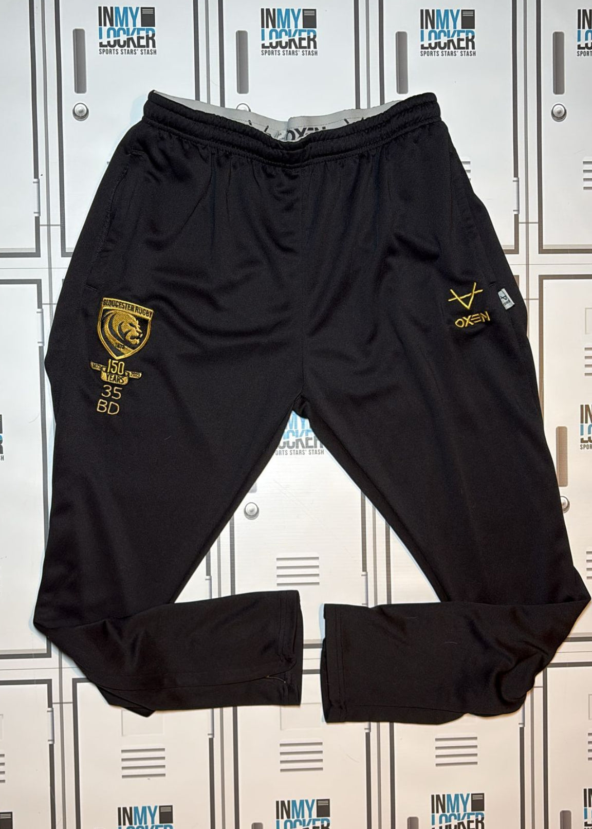 Ben Donnell - Oxen Gloucester Training Joggers Initialled BD and Numbered 35[ Black and Gold]