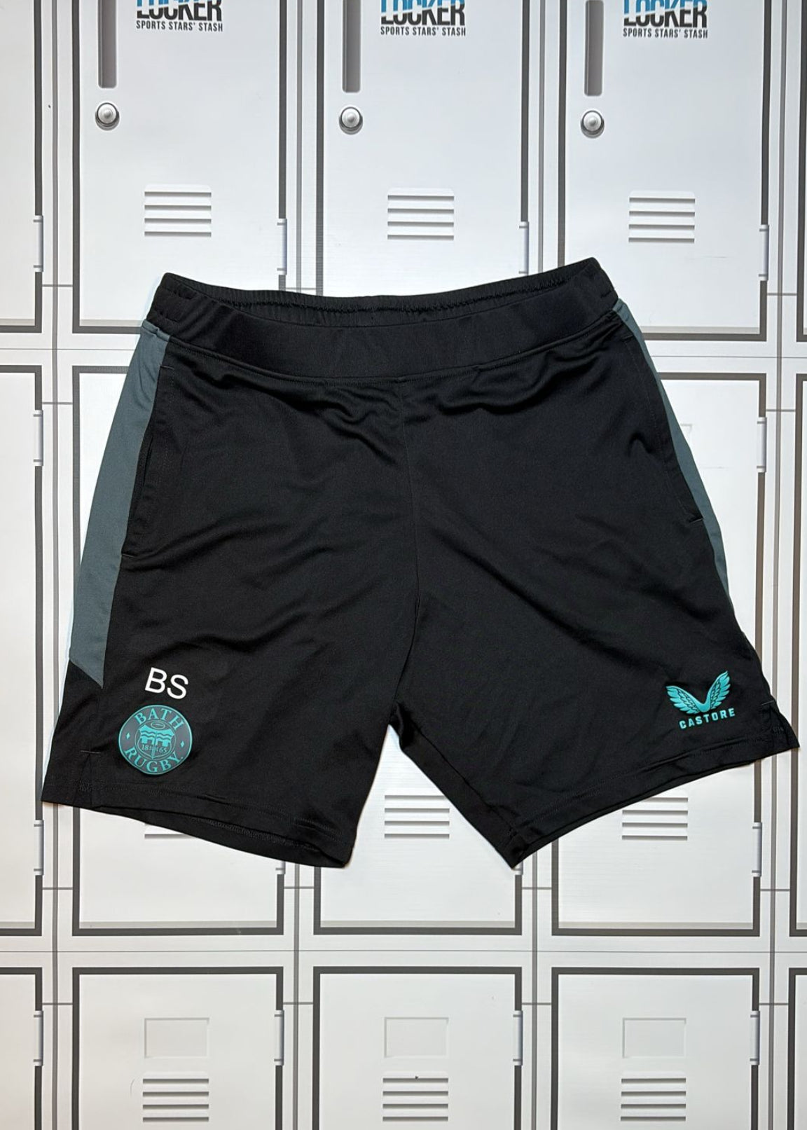Ben Spencer - Bath Rugby Castore Gym Shorts Initalled BS [Black]