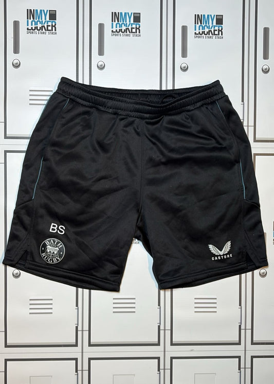 Ben Spencer - Bath Rugby Castore Gym Shorts Initialled BS [Black]