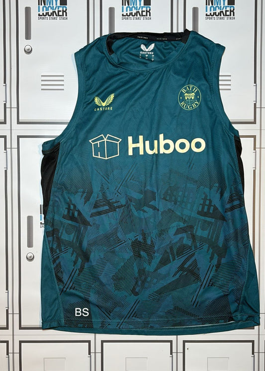 Ben Spencer - Bath Rugby Castore Gym Vest Initialled BS [Green and Black]