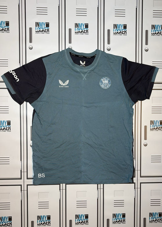 Ben Spencer - Bath Rugby Castore Leisure T-Shirt Initialled BS [Green and Grey]
