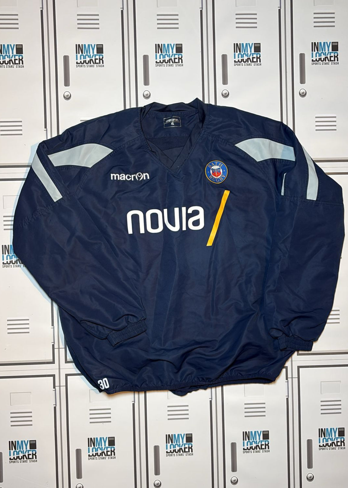 Ben Spencer - Bath Rugby Macron Drill Top Numbered 30 [Navy]